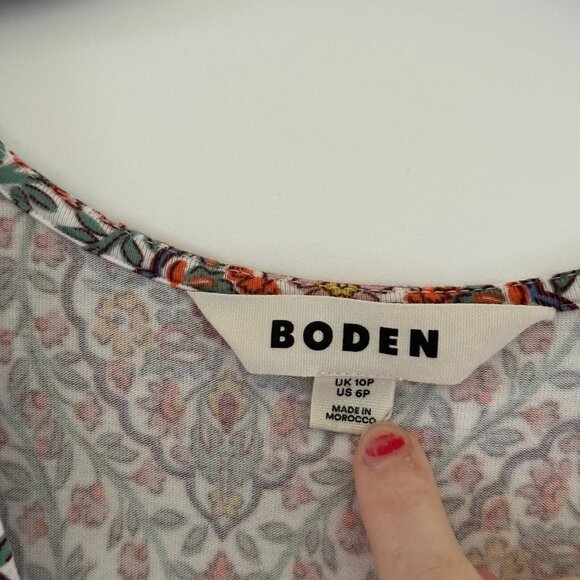 Boden Womens Smocked Waist Jersey Maxi Dress Size US 6P Vacation Floral Boho - Picture 6 of 12